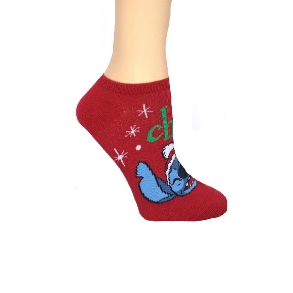 Lilo & Stitch Holiday No Show Socks, 6 Pairs, Sock Size 9-11, Shoe Size 4-10 NWT - Picture 3 of 3